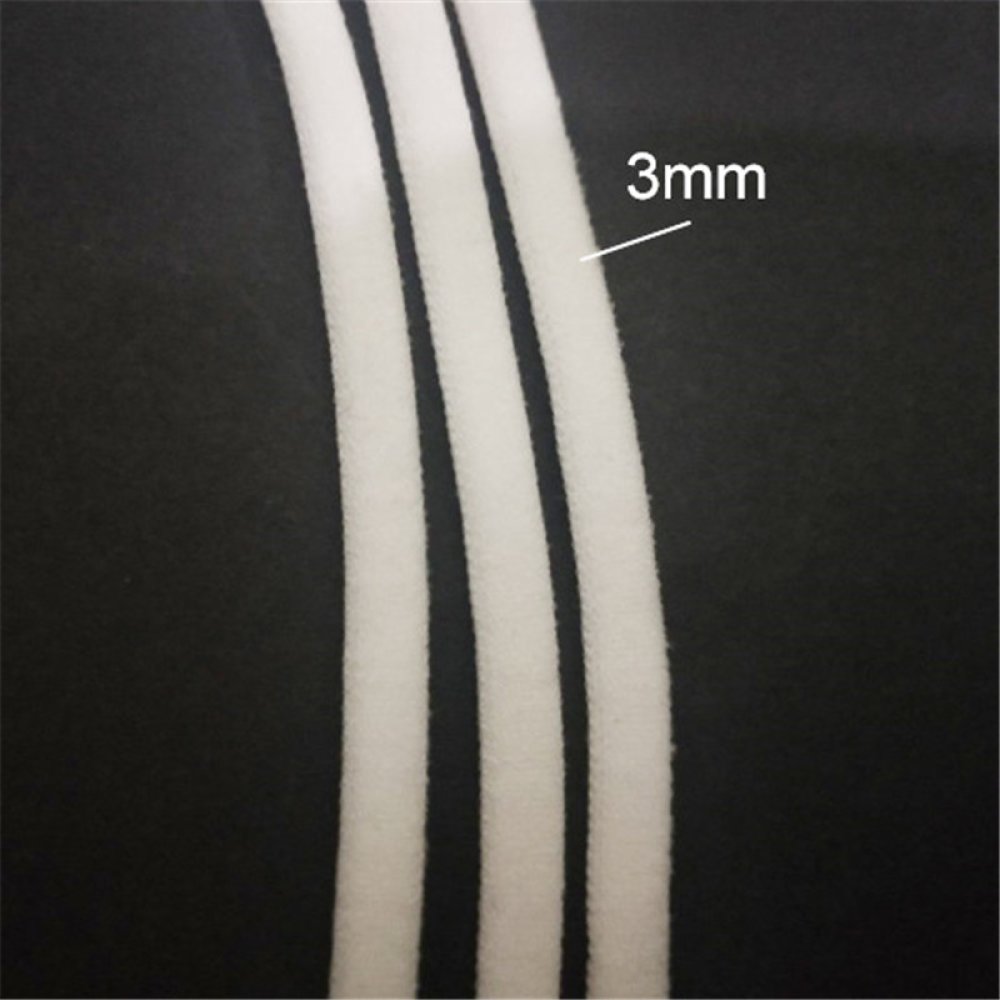 100 meter Elastisch masker Polyester rond 3 mm Wit