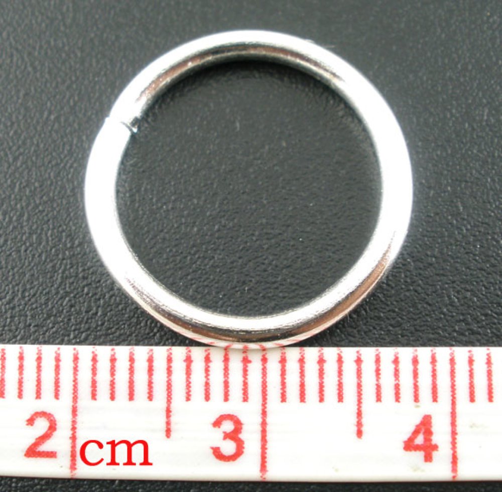 10 dikke open verbindingsringen 16 mm zilver
