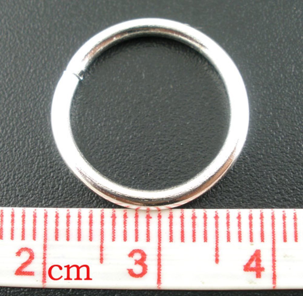 10 dikke open verbindingsringen 16 mm zilver