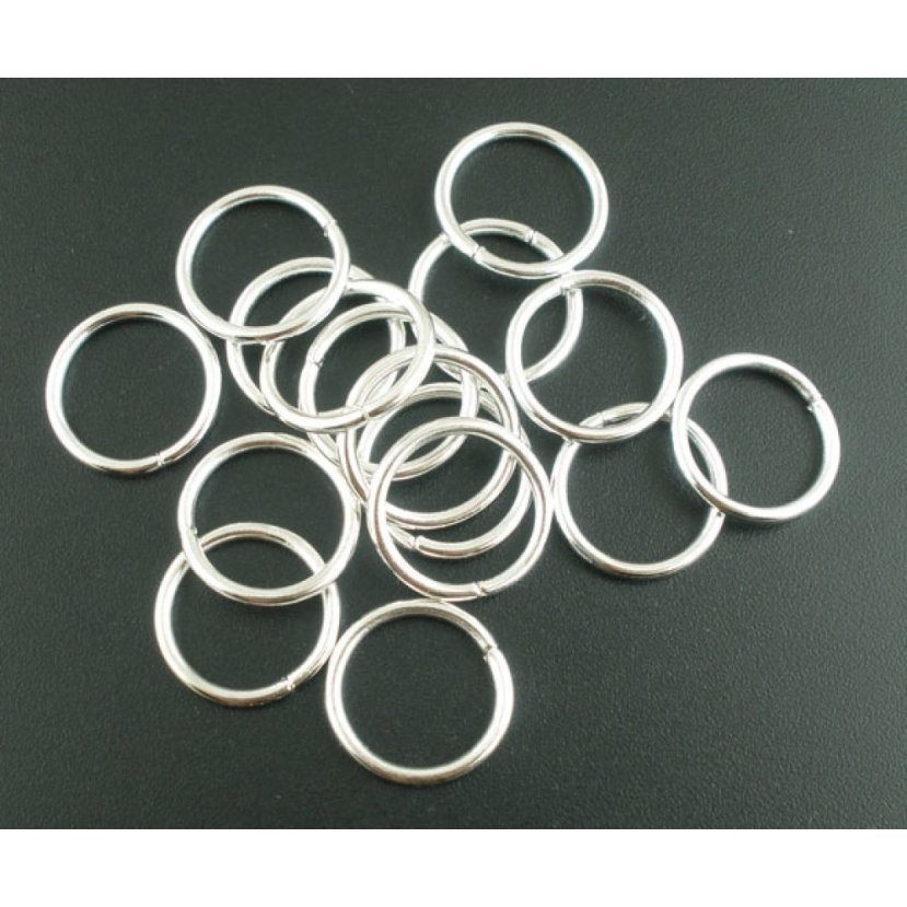 10 dikke open verbindingsringen 16 mm zilver