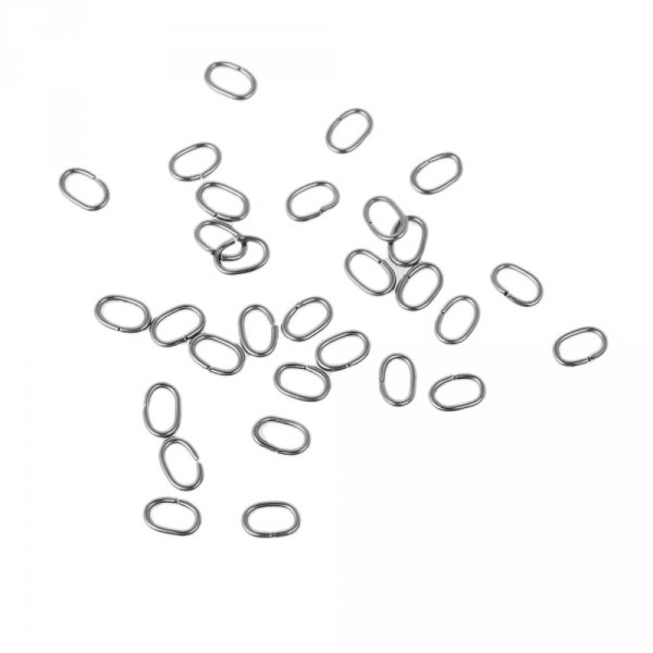 10 Open ovale verbindingsringen 07 X 5 mm Roestvrij staal