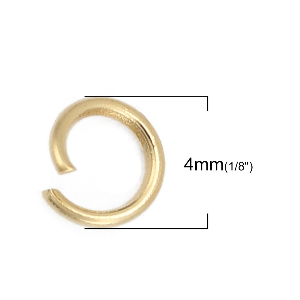 10 Open verbindingsringen 04 mm Roestvrij staal verguld