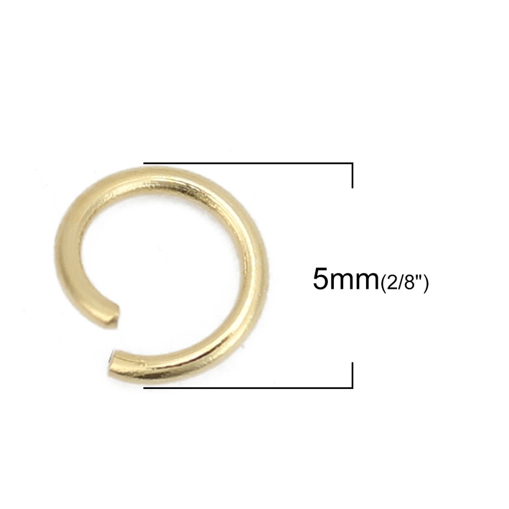 10 Open verbindingsringen 05 mm Roestvrij staal verguld Nr. 02