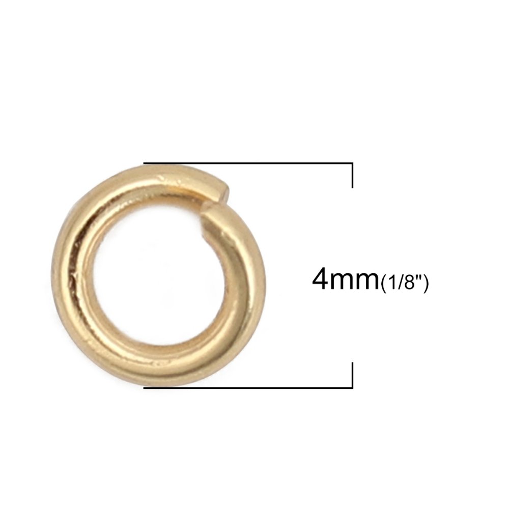 10 Open verbindingsringen 04 mm Roestvrij staal verguld Nr. 03