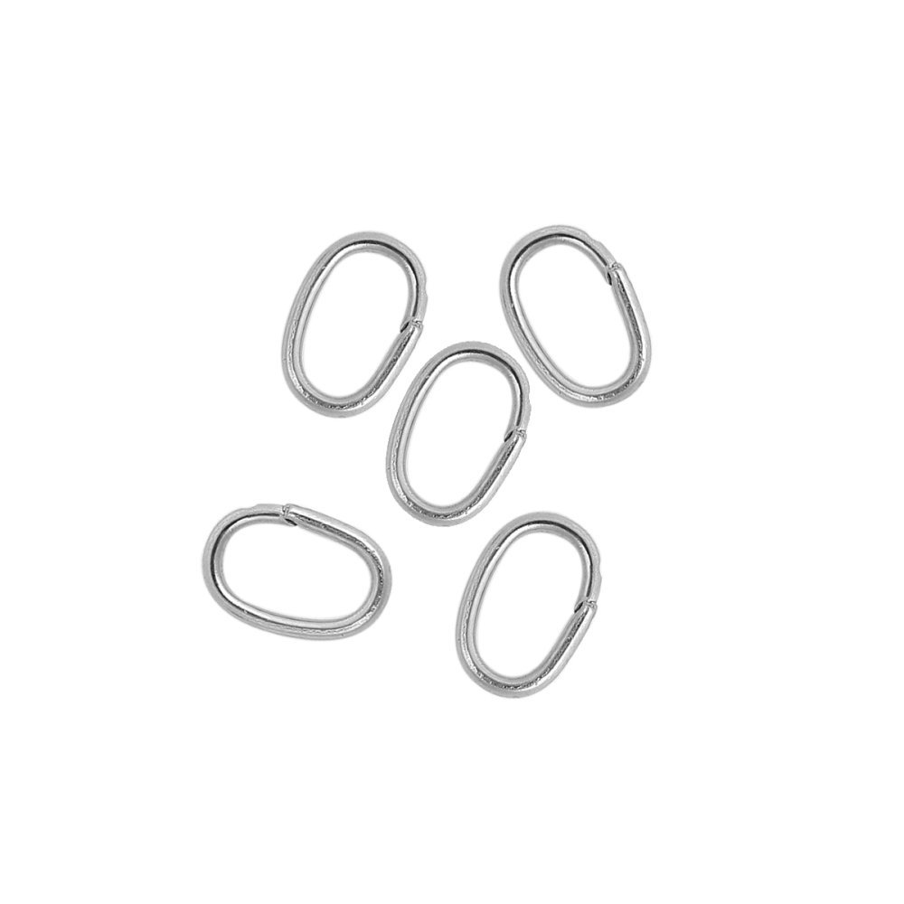 10 Open ovale verbindingsringen 07 X 4 mm Roestvrij staal