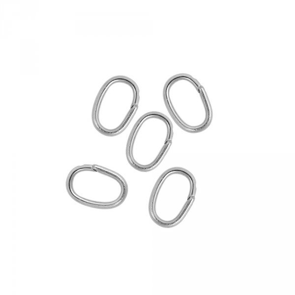 10 Open ovale verbindingsringen 07 X 4 mm Roestvrij staal