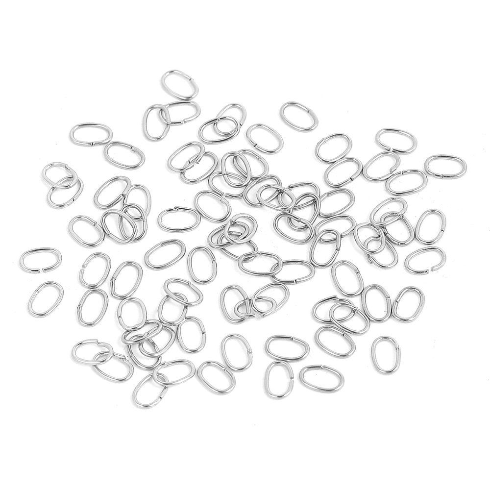 10 Open ovale verbindingsringen 07 X 4 mm Roestvrij staal