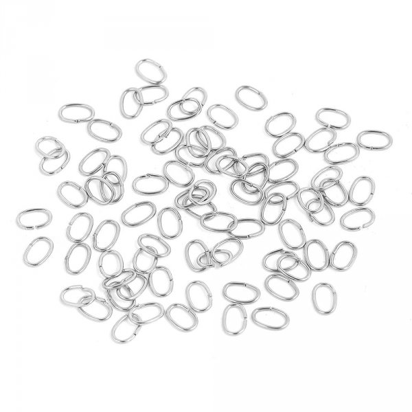 10 Open ovale verbindingsringen 07 X 4 mm Roestvrij staal