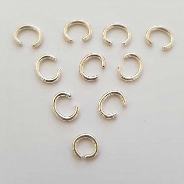10 Anneaux de jonction ouvert 08 mm En Zamak ( plaqu&eacute; Argent)