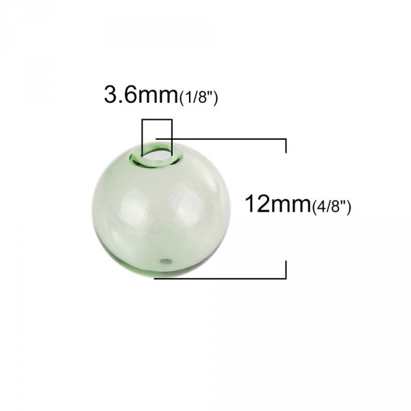 10 Glazen bollen rond 12mm Groen om te vullen