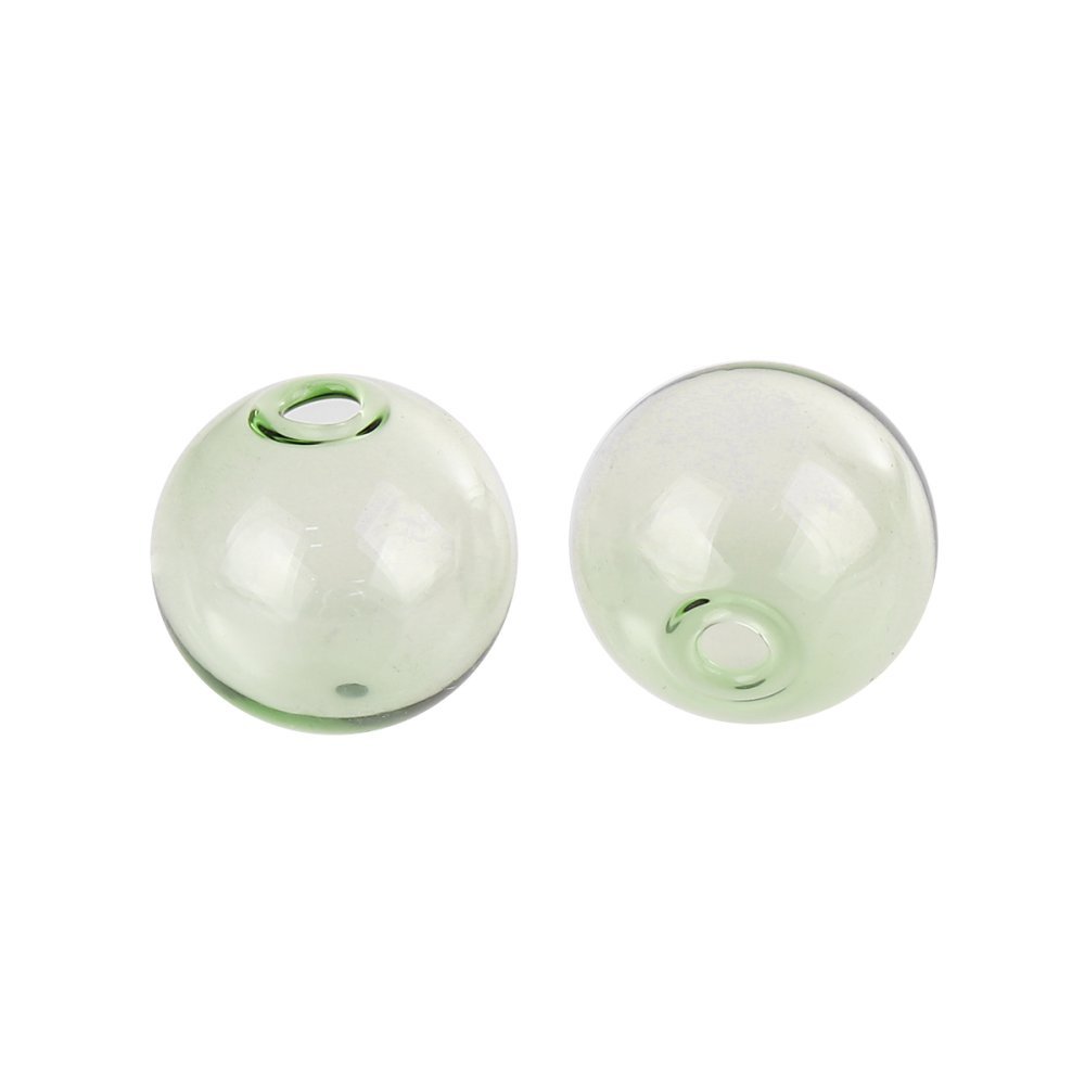 10 Glazen bollen rond 12mm Groen om te vullen