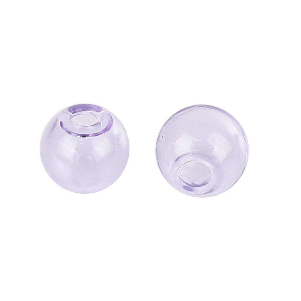 10 Glazen bollen rond 12mm Paars om te vullen