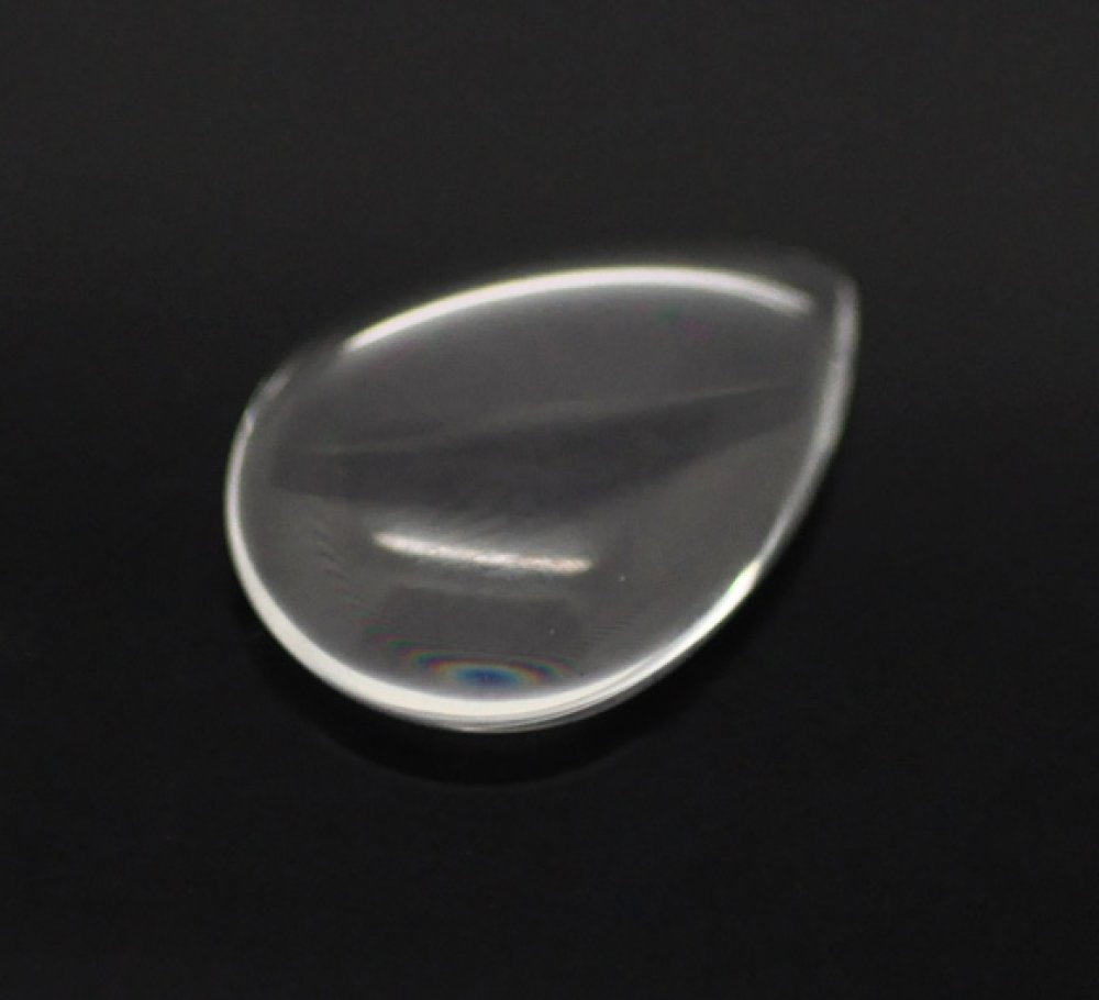 10 Cabochons Druppels 13 x 18 mm in helder braamglas N°24