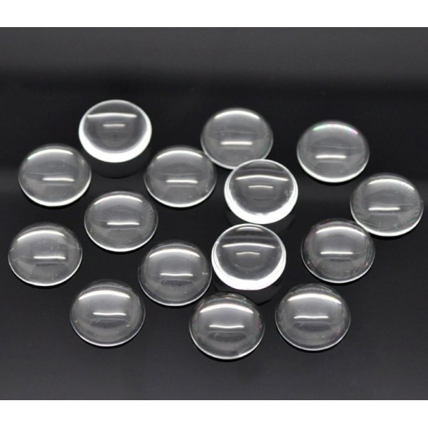 10 Cabochons Ronds 10 mm en verre loupe transparent N&deg;02