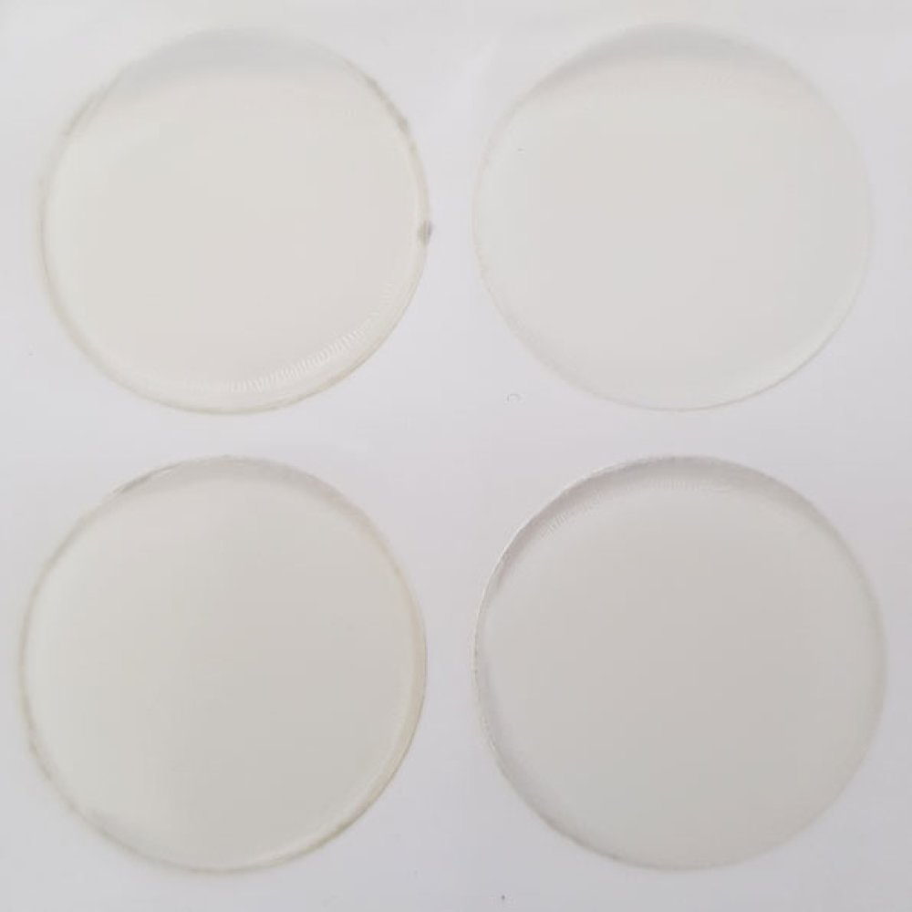 10 zelfklevende Hars Cabochons 25 mm Transparant
