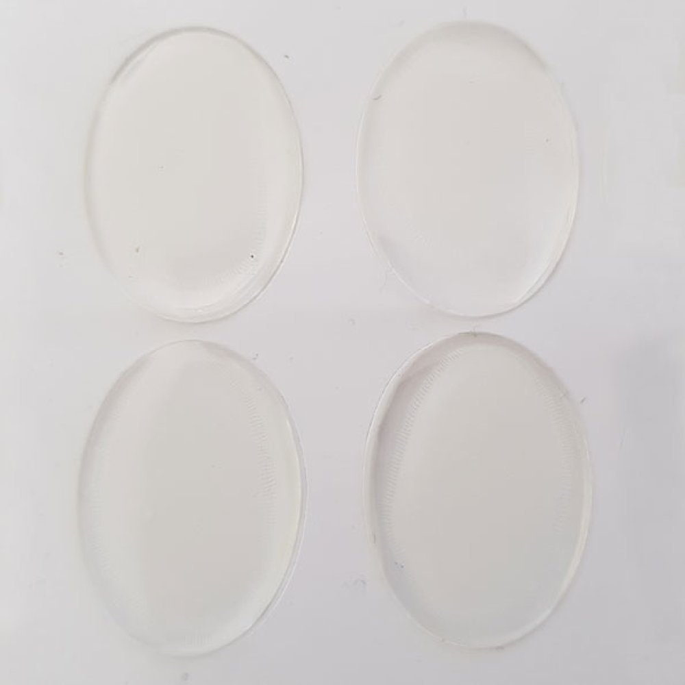 10 Zelfklevende Hars Cabochons 18 x 25 mm Transparant