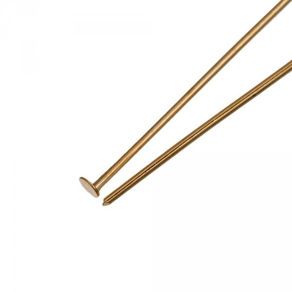 10 nagels 30 mm platte kop 14K verguld