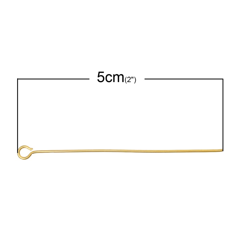 10 nagels 50 mm oogbout 18K verguld