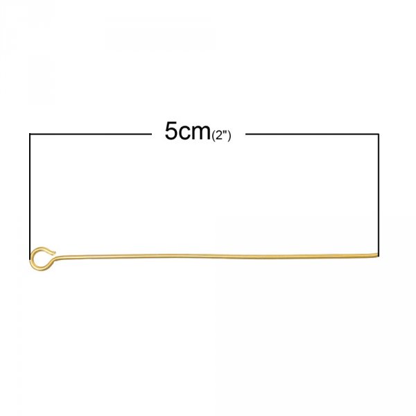 10 nagels 50 mm oogbout 18K verguld