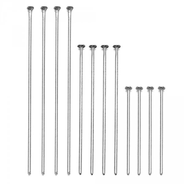 10 Clous &agrave; tiges &agrave; t&ecirc;te plates acier inoxydable 20 mm Argent