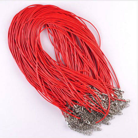 10 Kettingen imitatieleer diameter 1,5 mm 40 cm Z6-05-3 Rood 