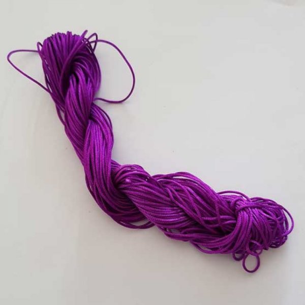 10 M&egrave;tres de Cordons 2 mm Nylon Tress&eacute;s Violet