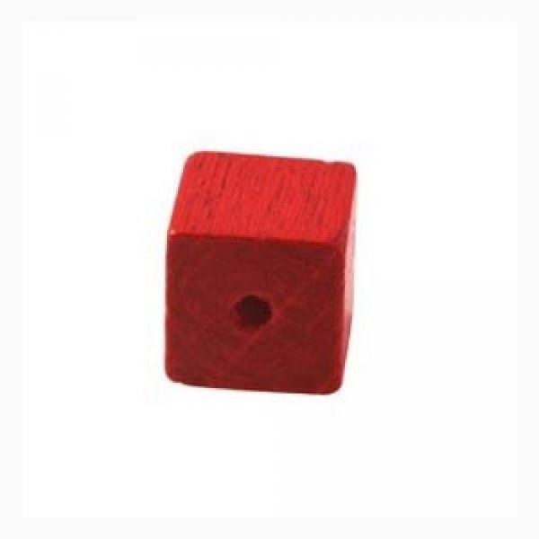 10 Houten Kralen Kubus / Vierkant 10 mm Rood