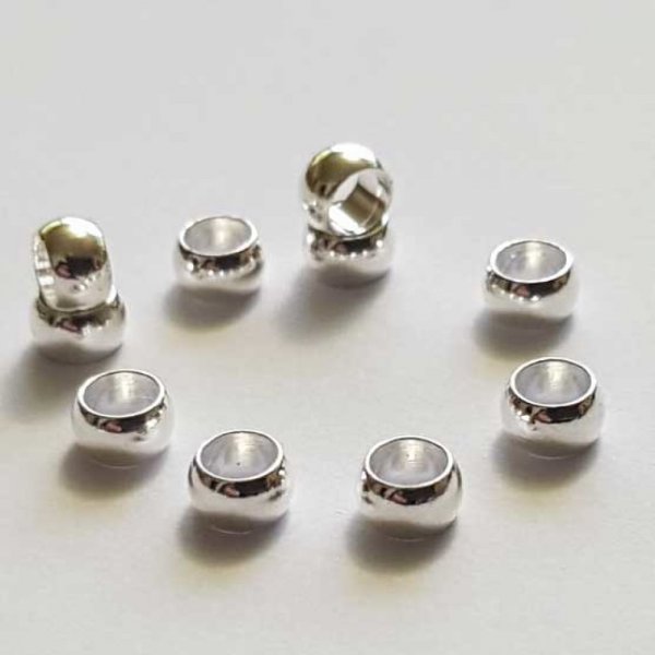 10 Perles &agrave; &eacute;craser de 3 mm argent