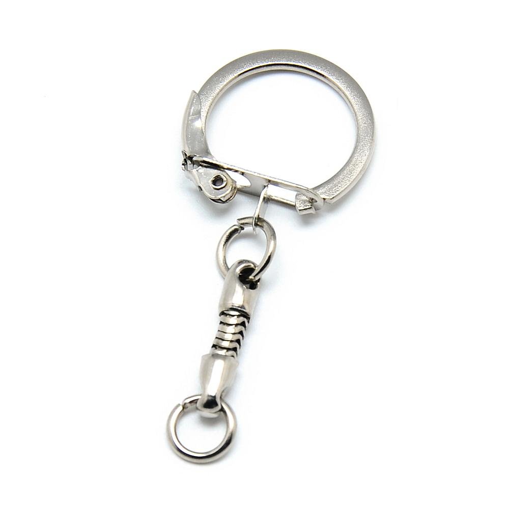 10 Zilveren metalen sleutelhangers 5 cm