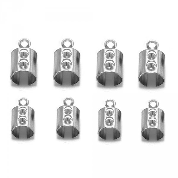 10 roestvrijstalen plet-, knijp-, buig- en lijmpunten 2mm x 8mm