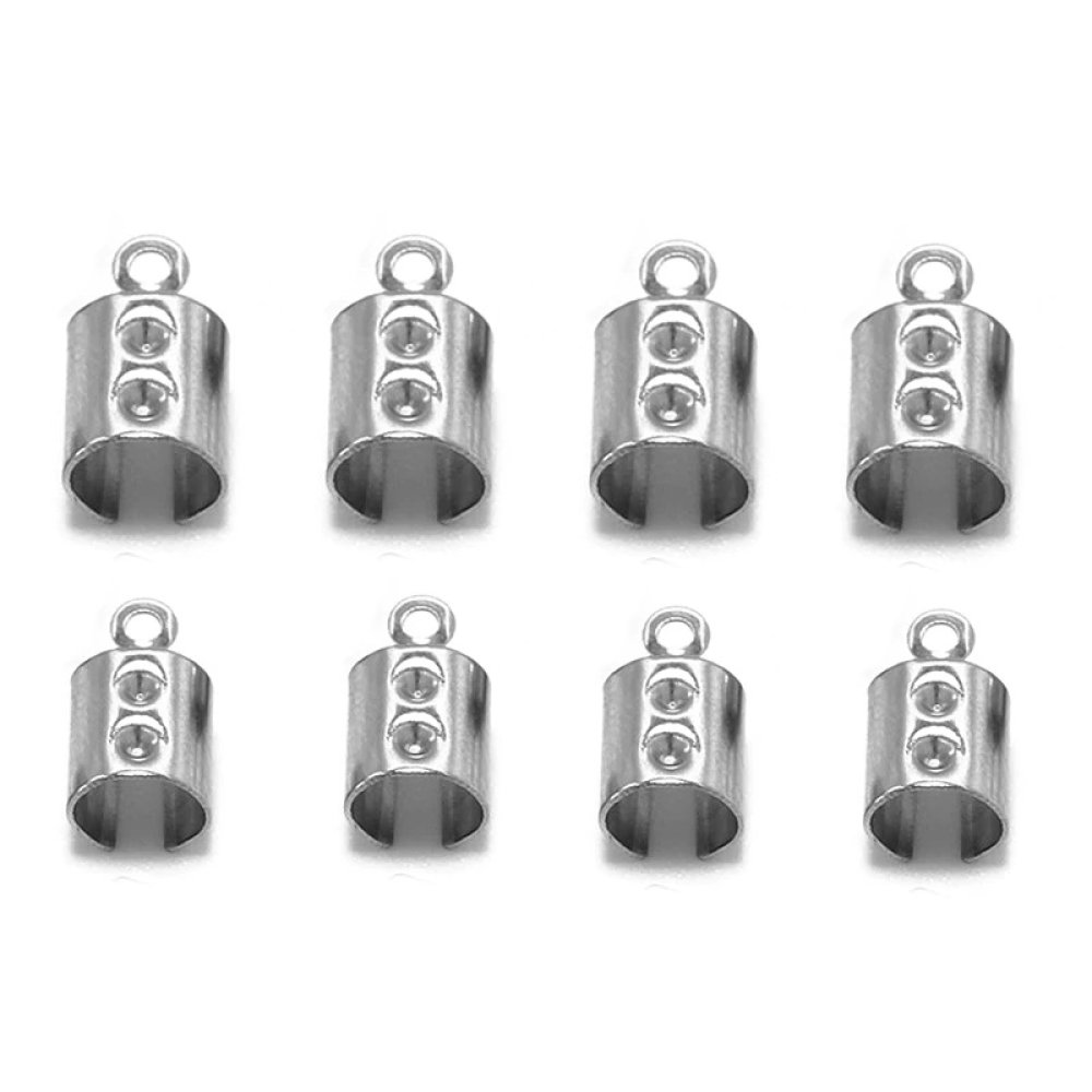 10 roestvrijstalen plet-, knijp-, buig- en lijmpunten 4mm x 10mm