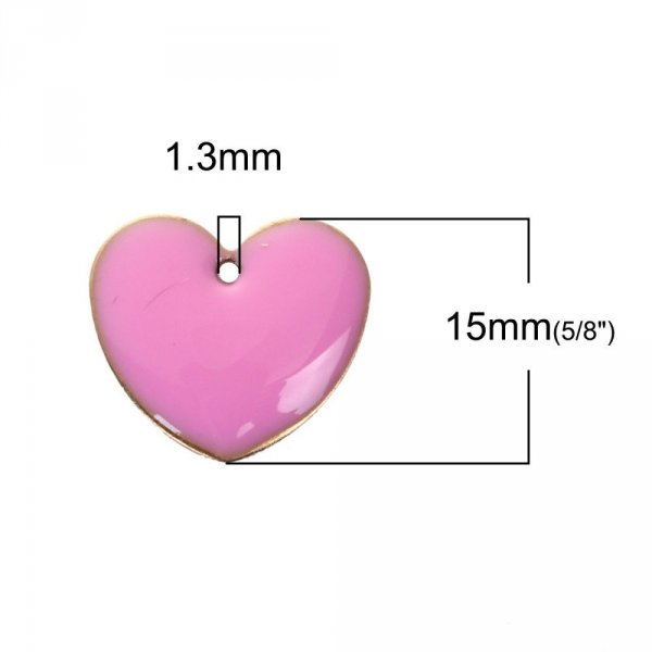 10 dubbelzijdige ge&euml;mailleerde zilveren pailletten hartje N&deg;07