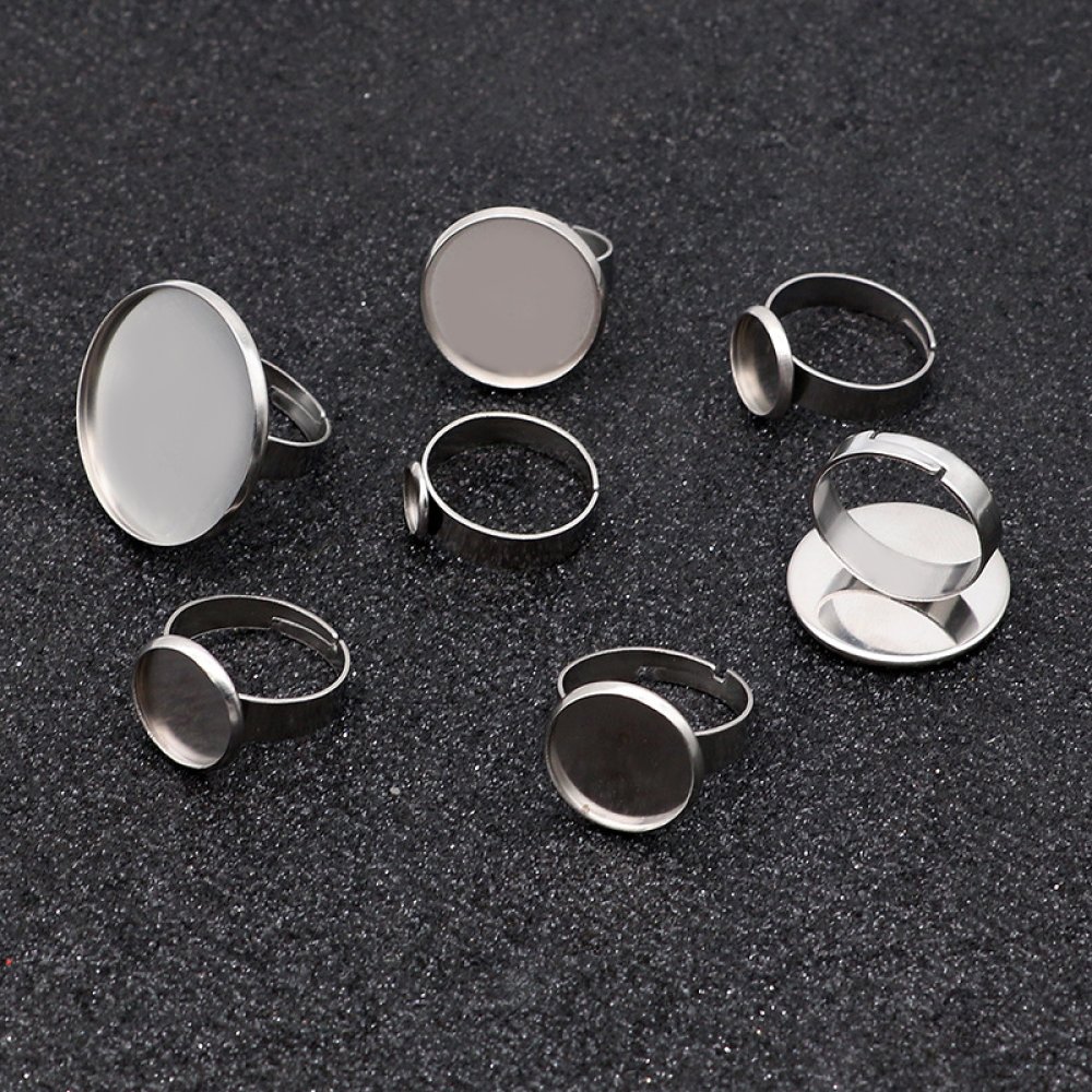10 x 10 mm ring cabochon houders Zilver N°04