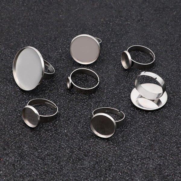 10 x 10 mm ring cabochon houders Zilver N&deg;04