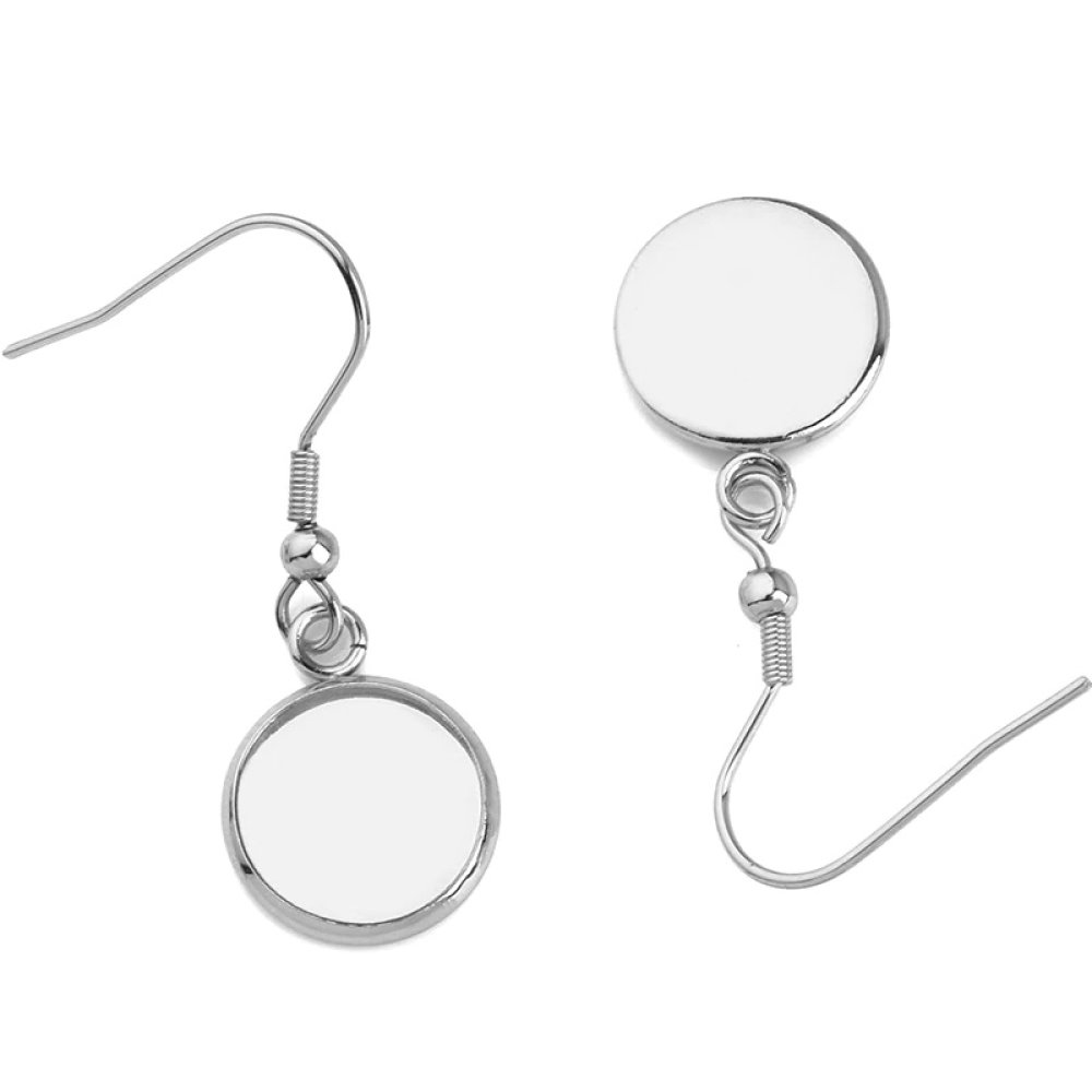 10 oorbelhouders 20 mm N°06 Zilver