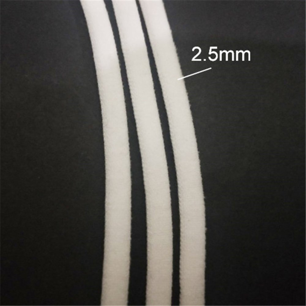 15 meter Elastisch masker Polyester rond 2,5 mm Wit