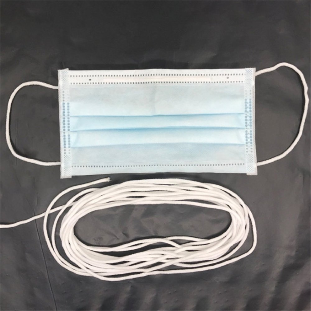 15 meter Elastisch masker Polyester rond 2,5 mm Wit