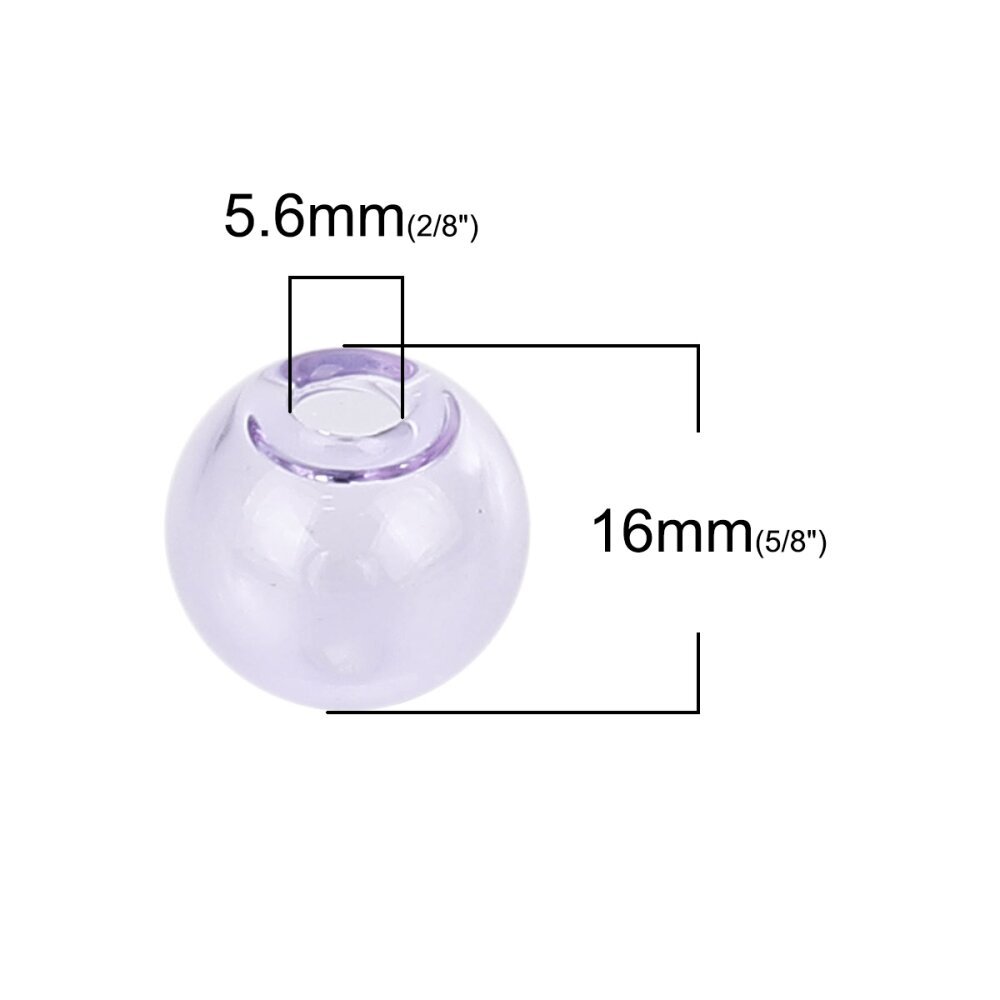 1 Ronde glazen bol om 16mm Paars te vullen