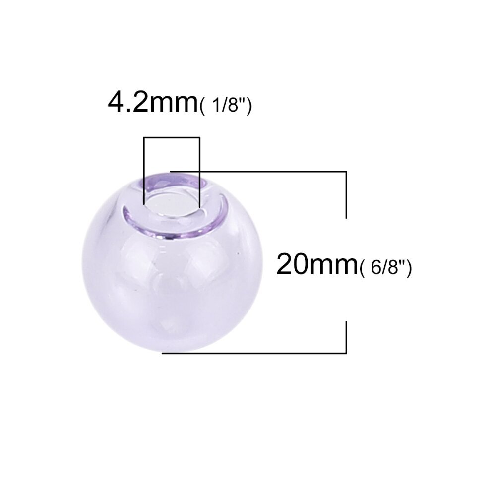 1 Ronde glazen bol om 20mm Paars te vullen