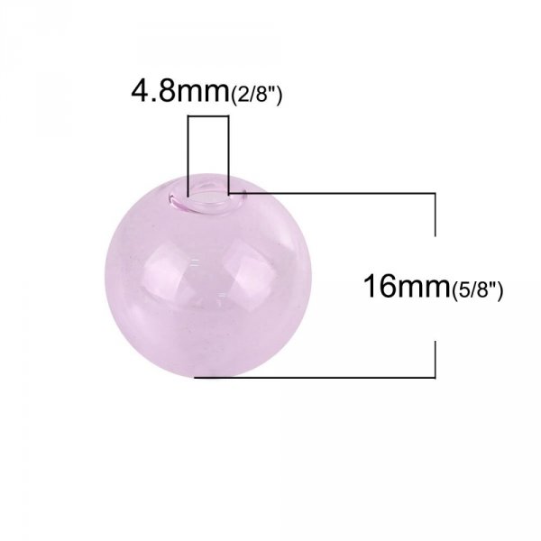 1 x 16mm ronde glazen bol Roze om te vullen