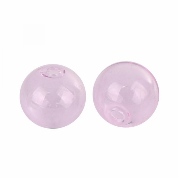 1 x 16mm ronde glazen bol Roze om te vullen