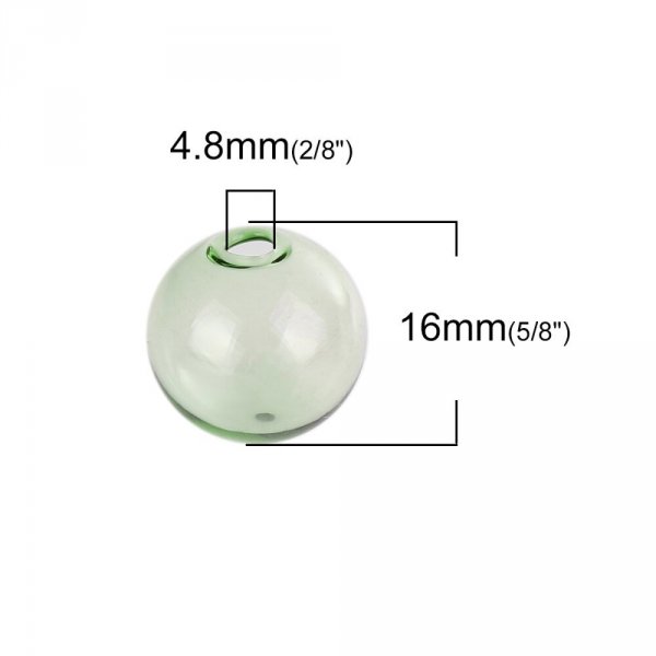 1 Ronde glazen bol om te vullen 16mm Groen