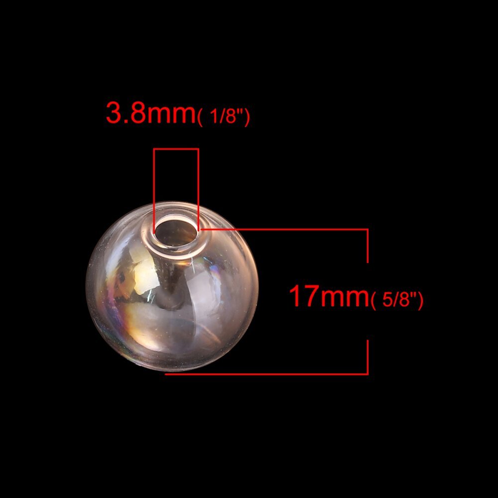 1 Ronde glazen bol om te vullen 17mm AB Clear