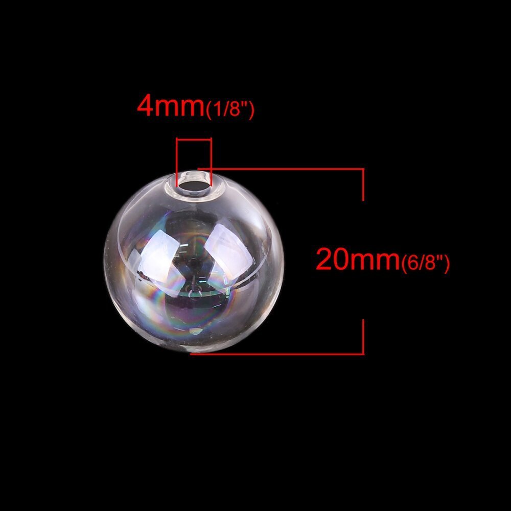 1 Ronde glazen bol 20mm AB Transparant om te vullen