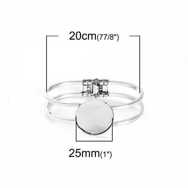 1 Bracelet support cabochon + 1 cabochon verre 25mm N&deg;02