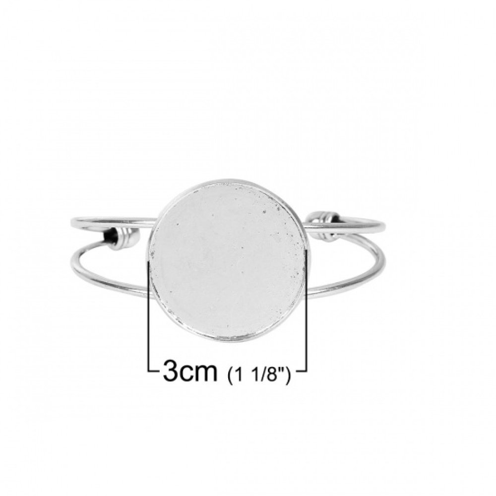 1 Cabochon steunarmband + 1 glazen cabochon 30 mm N°01
