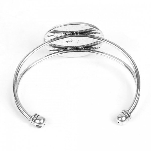 1 Cabochon steunarmband + 1 glazen cabochon 30 mm N&deg;01