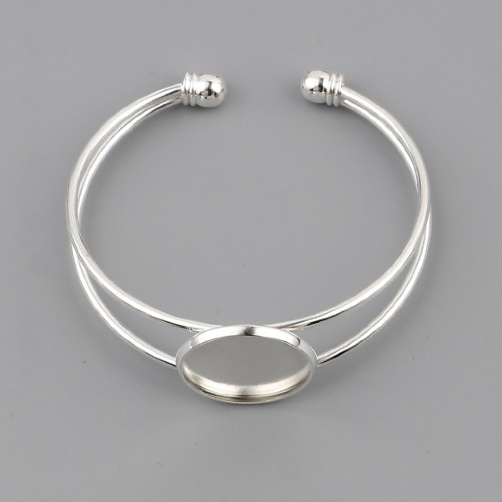 1 Cabochon steunarmband + 1 glazen cabochon 20 mm N°01