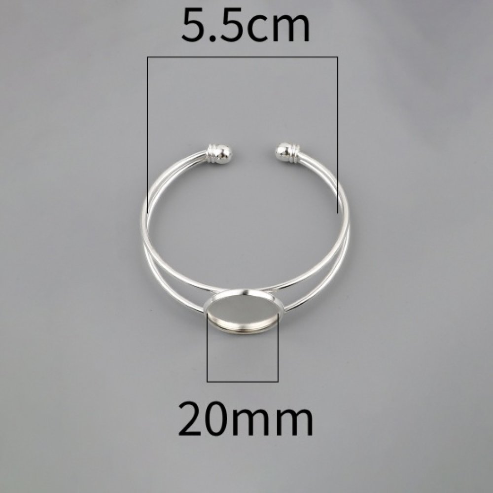 1 Cabochon steunarmband + 1 glazen cabochon 20 mm N°01