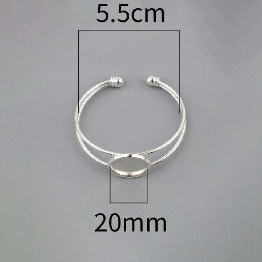 1 Cabochon steunarmband + 1 glazen cabochon 20 mm N°01